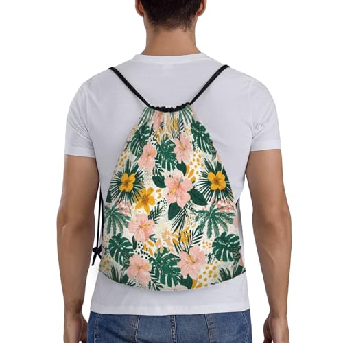 Hawaii Drawstring Bags Flower Backpack Bag Casual String Daypack for Women Men Sport Gym Yoga Travel Backpacks2