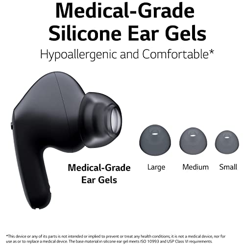 Image of LG TONEFree FP6, Active Noise Cancelling Earbuds, 22 Hrs Battery, UV Nano Case, 3D Sound Bluetooth Headset (Black, True Wireless)