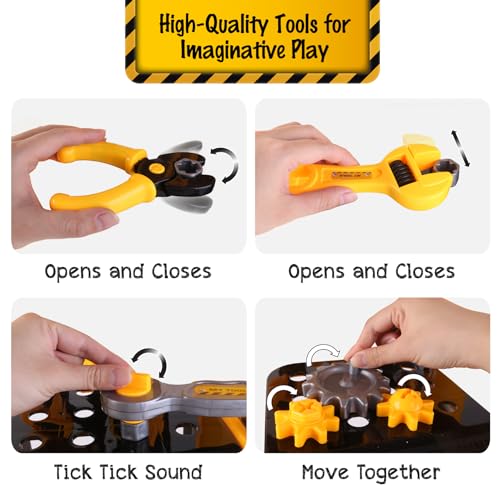 Tomleon WB2021 Toddler Workbench And Tool Set W/ 2 Take Apart Trucks thumb #4