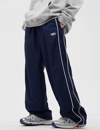 Mens Drawstring Sweatpants Y2k Baggy Track Pants Harajuku Parachute Pants Lightweight Sweatpants3