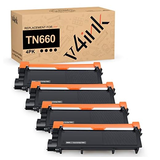 V4INK 4PK Compatible TN-660 Replacement for Brother TN660 TN630 Toner Ink for Brother MFC-L2700DW HL-L2300D L2320D L2340DW L2360DW L2380DW DCP L2540DW L2520DW MFCL2740DW Tray_Toners_Cartridges_Printer