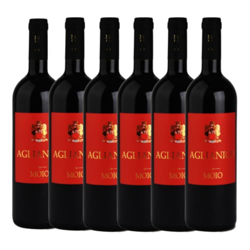 Aglianico Moio 75cl – Vino Rosso Italiano – Intenso, Strutturato e Avvolgente – Affinato in Legno – Eccellenza Campana Made in Italy – Vino da Carni, Formaggi e Occasioni Speciali (6 BT)