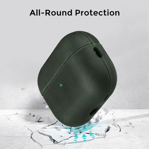 Image of for AirPods Pro 2 Case, Handcrafted Genuine Leather Cover with Lanyard, Vintage Crazy Horse Leather, Unique Patina, MagSafe Ready, Compatible with AirPods Pro 2nd /1st Generation, Pine Green