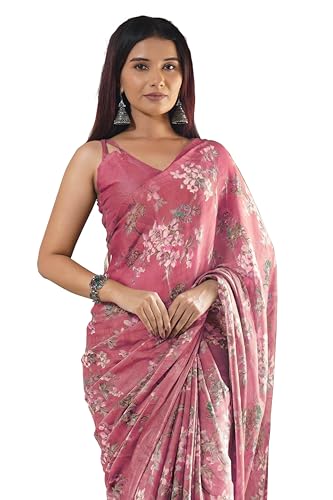 Image of MIRCHI FASHION Women Saree Chiffon Floral Printed | Breathable Lightweight Sari for Regular Home and Office Wear with Blouse Piece