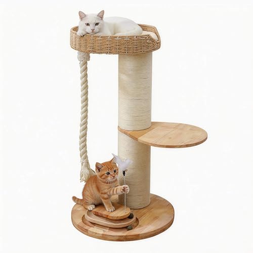 Árbol moderno para gatos grandes de madera sólida miniatura 1