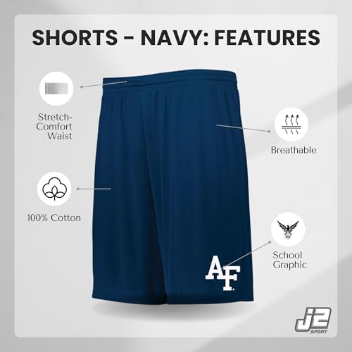 Navy Collegiate Shorts with Pocket, Officially Licensed Cotton Jersey Short2