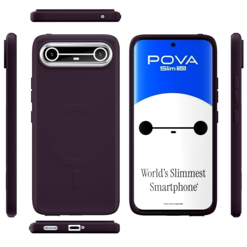 Image of Back Cover for Tecno Pova Slim 5G | MagFit Ring Design (Non-Magnetic) | Shockproof Protection | Anti-Slip Grip | Raised Camera Edges | Slim Protective Case for Tecno Pova Slim 5G (Purple)