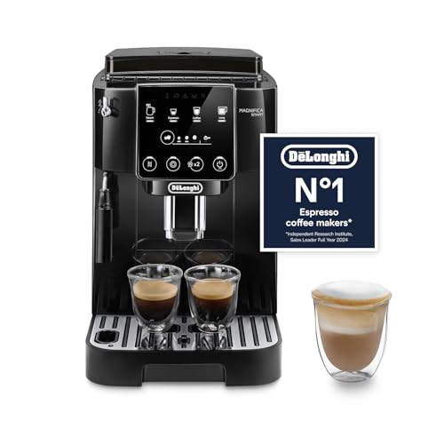 DeLonghi Magnifica ECAM222.20.B Automatic Coffee Machine with Milk Nozzle Bean to Cup Espresso Machine with 4 One-Touch Recipes Soft-Touch Control Panel 1450W Black