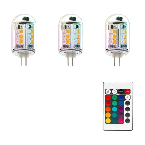 Makergroup RGB T3 G4 Bi-pin LED Bulbs 12V Color Changing, Warm White+15 Multicolors and 4-Level Brightness on Remote Control for Outdoor Low Voltage Landscape Lighting Cover