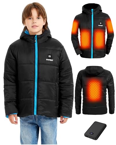 Upgrade Kids Heated Jacket - Girls and Boys Quilted Lightweight Heating Coat,Upgraded 7.4V Battery Pack