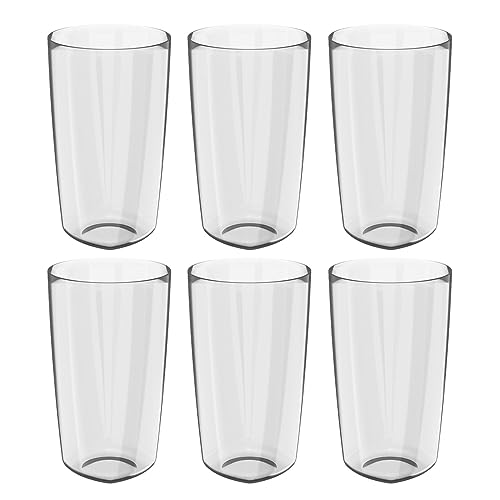 Kit 6 Copos De Plástico Transparentes Resistente Duro 360ml