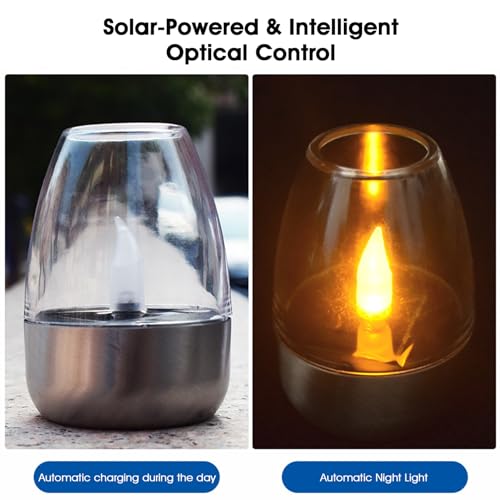 Luces solares de jardín tipo velas impermeables para decoración exterior 8
