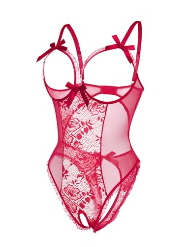 Image of Avidlove Women One Piece Lingerie Sexy Lace Babydoll Mini Bodysuit