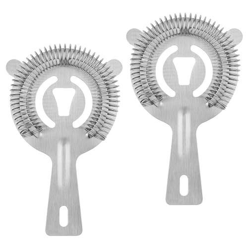 Tifanso Cocktail Strainer Bar Tools – 2PCS Bar Strainer with High Density Spring, Stainless Steel Bartender Accessories for Filtering Cocktail Drink, Professional Bartending Tools with Filter for Home