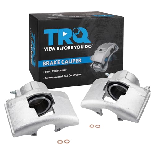 Image of TRQ Front Brake Caliper Set Compatible with 1990-2000 Chevrolet C3500 2001-2002 Express 2500 1996-2002 Express 3500 K3500 1994-1999 Dodge Ram 2500 Ram 3500 GMC Savana 2500 Savana 3500