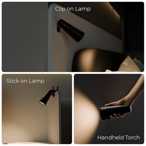 Image of Xech Acrylonitrile Butadiene Styrene LED Table Lamp for Study with Multiple Attachments 5 in 1 Rechargeable Desk & Floor Lamp Adjustable Brightness USB-C Powerful Neodymium Magnets Magneto II XL Black