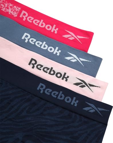 Reebok Womens Boyshorts Underwear - 4 Pack Stretch Performance Seamless Underwear Boyshorts Panties for Women (Size: S-XL)3