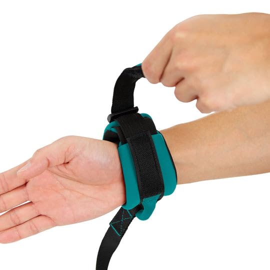 Image of Gooby Neoprene Wristband Sport Leash, Turquoise, 6 FT
