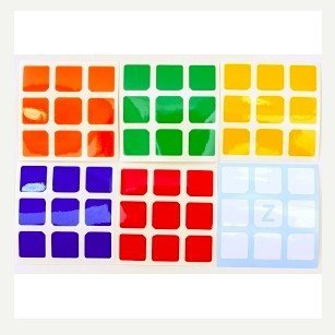 Z Stickers for 5.7cm 3x3x3 Speed Cubes . A Set of Stickers for Replacement . Standard Bright.