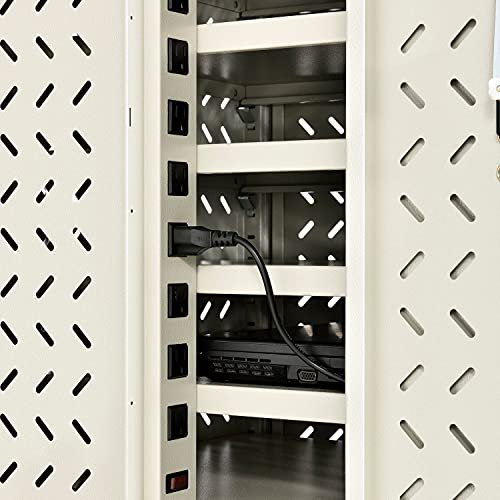 Mobile Storage & Charging Cart, 12 Laptop & Chromebooktm Device Capacity, Putty #TOP4