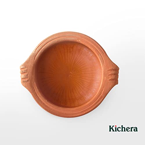 Image of Kichera Unglazed Clay Pottery Mud Pot /Earthen Handi for Cooking & Serving (1 Litre)