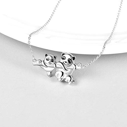 Mutter und Tochter Halskette, Panda Halskette Sterling Silber S925 Nette Halskette Tier Panda Anhänger Mutter Halskette Tochter Halskette (Panda Halskette) - 2