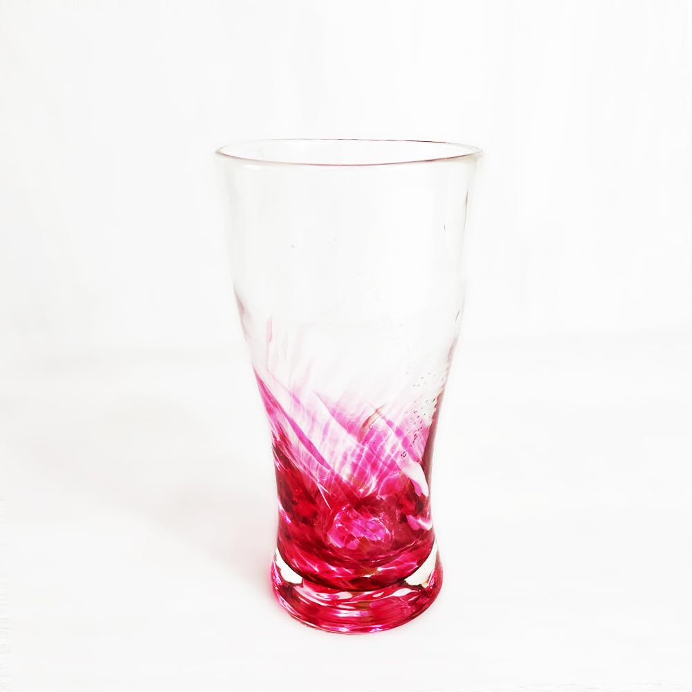 Ryukyu Glass, Ryukyu Glass, Okinawa, Souvenir, Beer Glass, Long Glass, Fluorite, Firefly LOVE & STAR Long Beer Glass (Gold Red) : Home & Kitchen