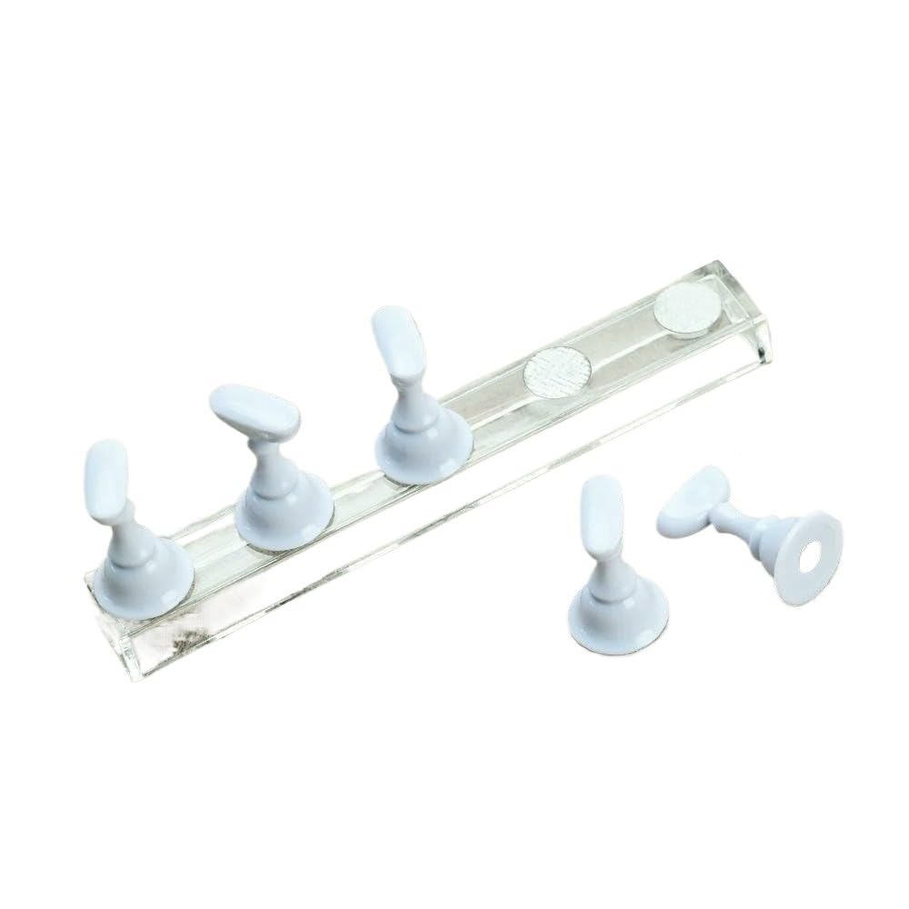 NDLHXKFRP Acrylic Nail Stand Display, Nail Display Stand UV Gel Polish Acrylic Practice Manicure Rose Pink(3)