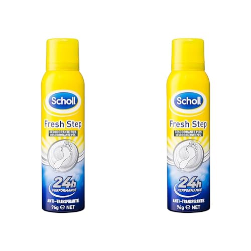 Scholl Fresh Step Desodorante Pies 150ml | Fórmula Tri-Active Antitranspirante | Neutraliza Olor y Absorbe Humedad (Paquete de 2)