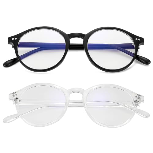 Image of Gleyemor Blue Light Glasses for Men Women, Vintage Round Frame Eyeglasses