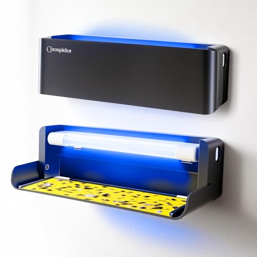 2 Pack UV Fly Light Trap Indoor for Home Gnat Traps for House, Wall Sconce Fly Light Bug Catcher for Kitchen House & Restaurant Fruit Flies Garage & Warehouse with 10 Sticky Glue Boards 6.5 ft Cord