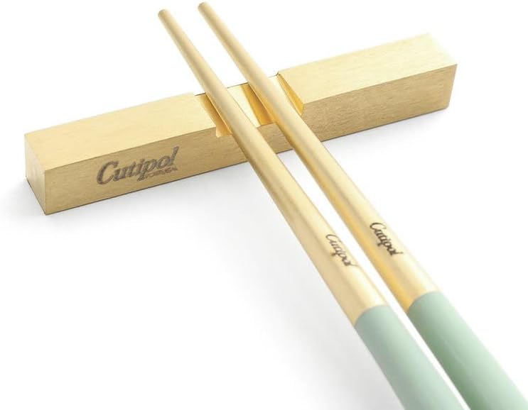 Cutipol KUBE Ceradon Gold KU39CEGB Chopsticks + Chopsticks Rest Set, Set of 2