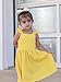 Yellow Summer Dress for Girls 5-6 Years Old Vintage Ruffle Sleeveless Dresses Casual Sundress for Beach Wear
