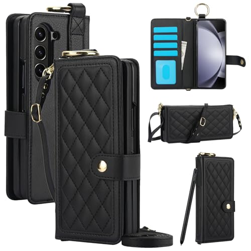 Housse Z Fold 5 avec porte-carte et dragonne pour garder les mains libres en voyage