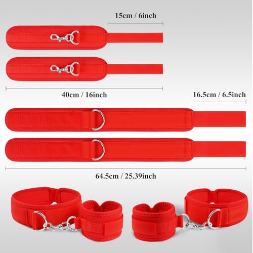 Image of Sex Bondage Wrist & Thigh Cuffs BDSM Restraints Set, Sex Toys for Women with Adjustable Leg Straps Handcuffs for Couple SM Game Play