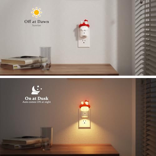 Image of JandCase Night Light for Kids,3D Mushroom Night Lights Plug into wall