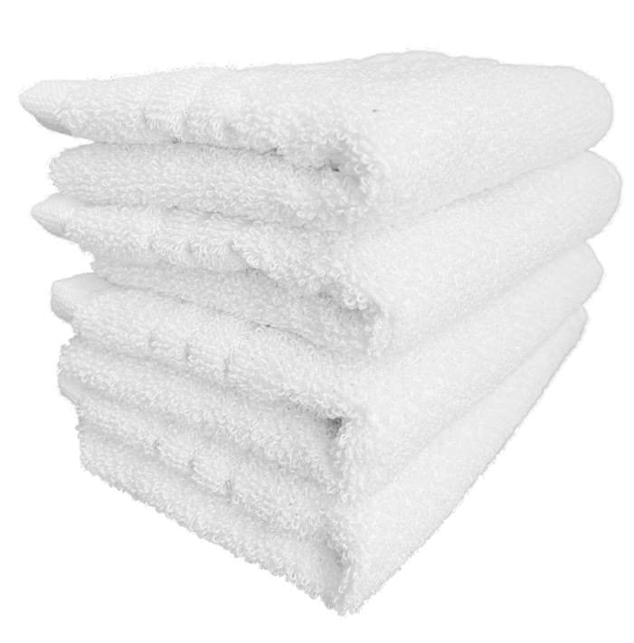 COTFLEX White Hand Towel 14x21 Inch, Pack of 6
