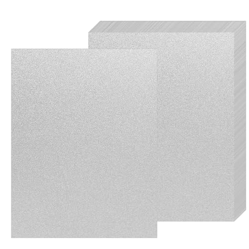Wawory 30 Sheets Shimmer Silver Cardstock 8.5x11 Inches 250gsm/92lb Pearlescent Paper for Wedding Crafting Greeting Cards DIY Making Cards Menus Party