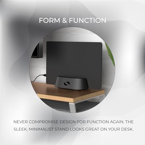 HumanCentric Laptop-Halterung, vertikaler Laptop-Ständer aus Aluminium, verstellbare Halterung und Dock, passend für MacBook Pro und andere Laptops von 0,5 bis 1,5 Zoll, für den Schreibtisch, Schwarz – Bild 6