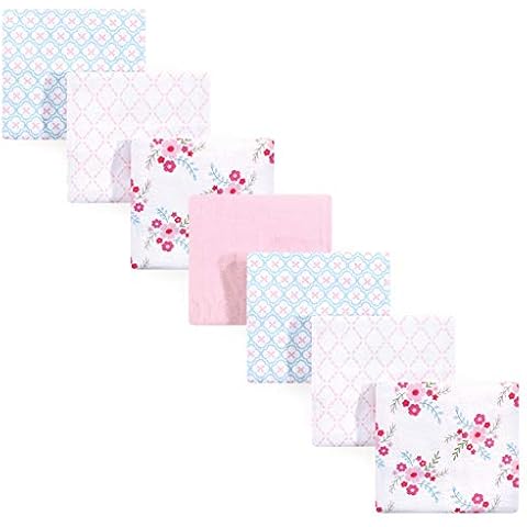 Luvable Friends Unisex Baby Cotton Flannel Receiving Blankets, Floral 7-Pack, One Size Cover
