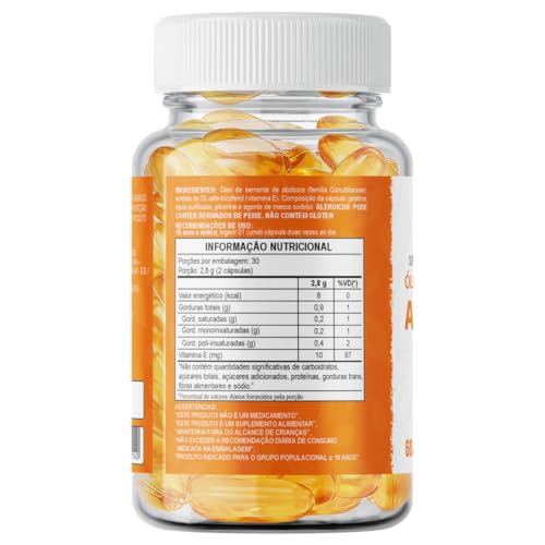 Oleo de Semente de Abobora 1400mg 100% Natural Enriquecida com Vitamina E 60 Cápsulas Softgels - Dai