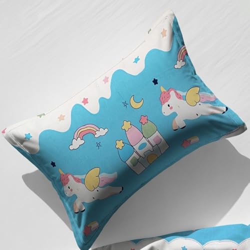 Image of Weave & Decor Kids Fitted bedsheets Single Bed 36x78x6 inch with Pillow Cover 20x30 inch, Breathable Soft Fabric, for Single Mattress