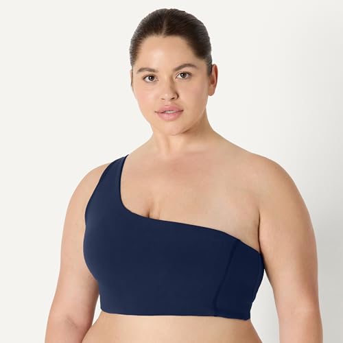 Image of Amazon Essentials Women's Active FormFlex Buttery Soft Light Support One Shoulder Strappy Back Sports Bra