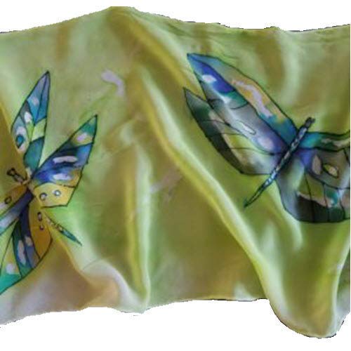 CBaker Hand Painted Silk Scarf