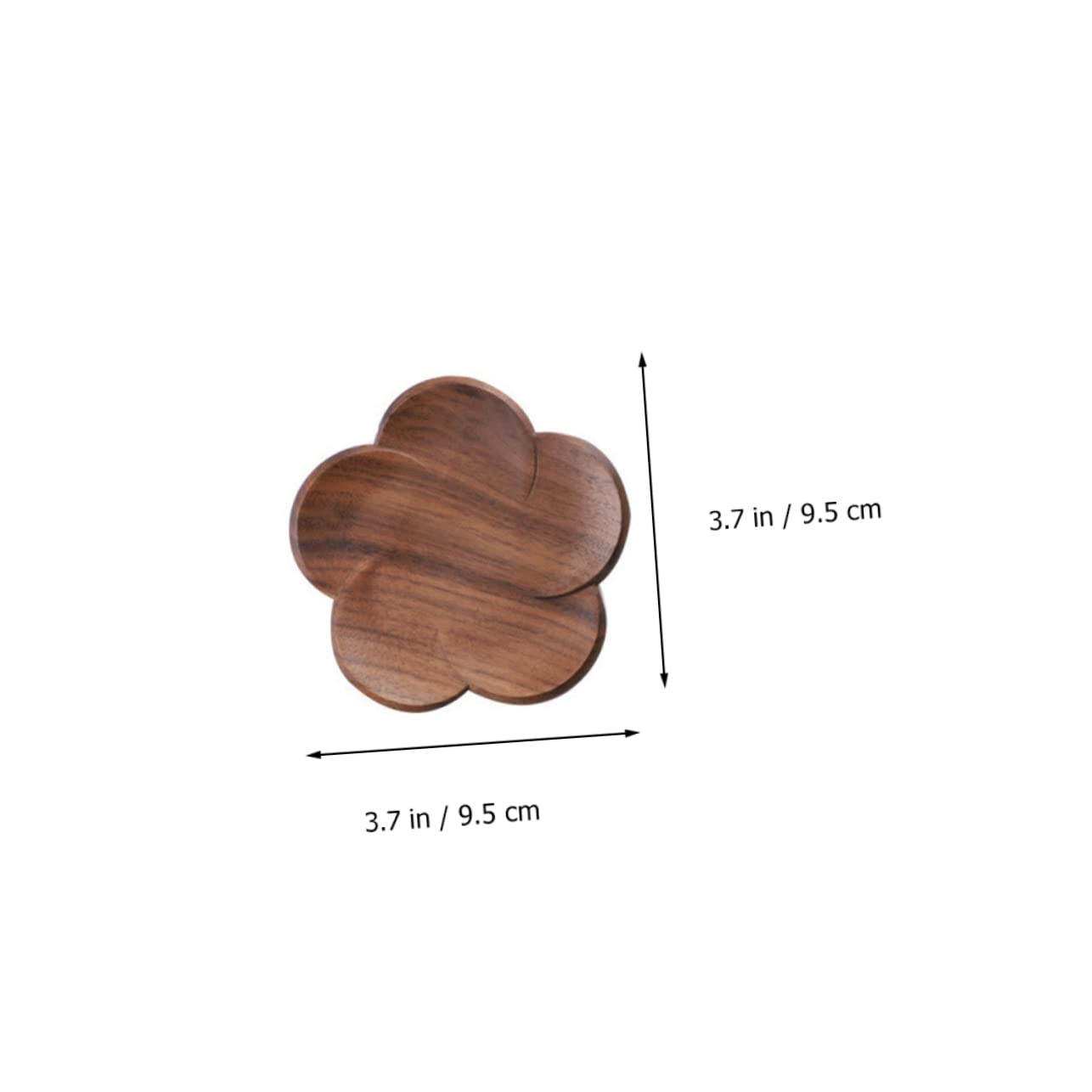 Posavasos de Madera de Nogal Negro Diseño de Pétalo, 4 Piezas | Marrón, para Taza Cerámica y Taza de Té, Estilo Decorativo Artístico, Protege la Encimera