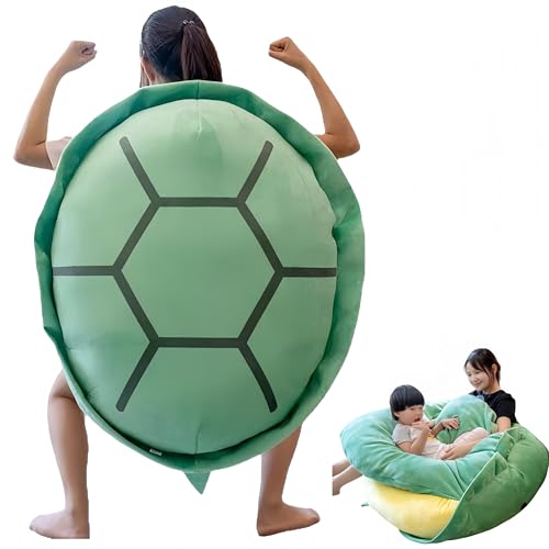 亀の甲羅 ぬいぐるみ ぬいぐるみ 巨大 亀 クッション 着ぐるみ対応 柔らかいPP綿 可穿戴 多用途 軽量 洗濯可能 変形しない 子供 大人 オフィス リビング プレゼント用 (80cm)