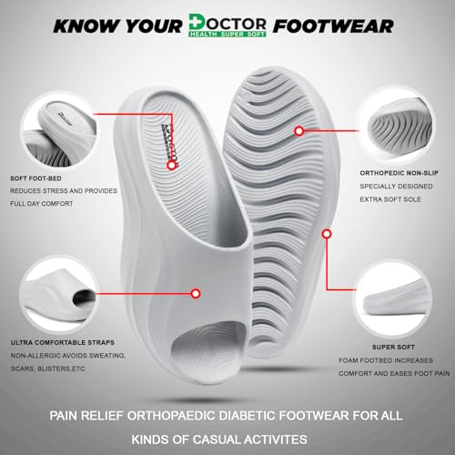 Image of DOCTOR HEALTH SUPER SOFT Slides for Men|| Lightweight || Skid Resistant || Men's Casual Slides - Stylish, Comfortable, and Anti-Slip Footwear for Everyday Use|| Flip-Flop & Sliders for Men