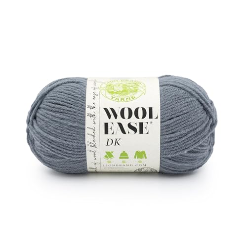 Image of Lion Brand Yarn, Wool-Ease DK Crochet & Knit Yarn, Slate, Gray, 1 Pack