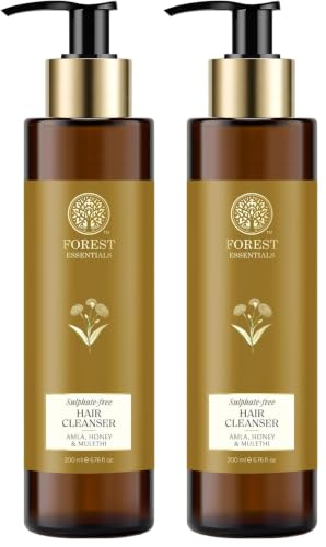 Image of Forest Essentials Ayurvedic Shampoo Amla Honey & Mulethi | For Dull Dry Hair | Controls Hair Thinning & Breakage | Sulphate Free (Pack of 2)