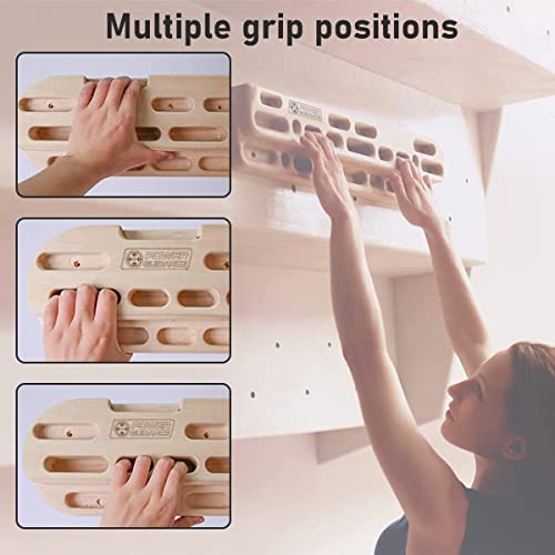 Image of POWER GUIDANCE Rock Climbing Hangboard Wooden Hand Grip Strengthener Forearm Exerciser for Climbers Athletes